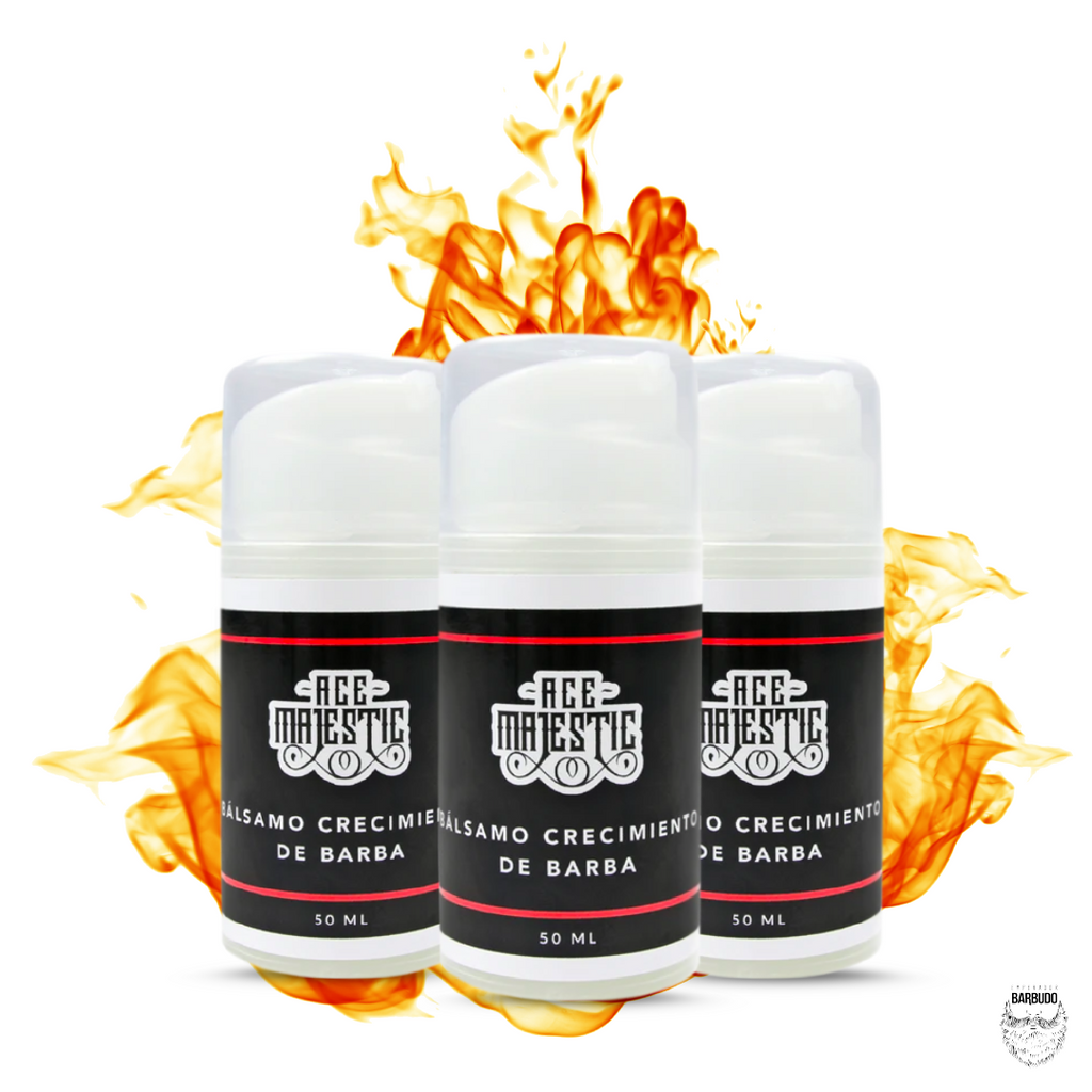 3x2 - Bálsamo para el Crecimiento de Barba y Bigote con BIOXIDIL  5% - Barba Negra