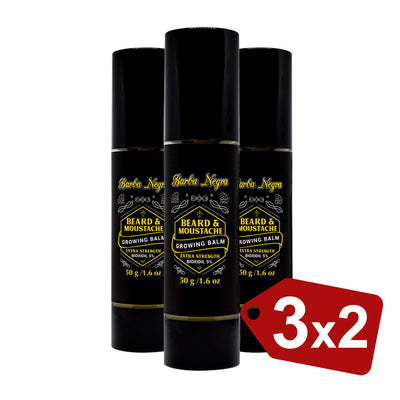 Bálsamo para el Crecimiento de Barba y Bigote con BIOXIDIL 5% - Barba Negra
