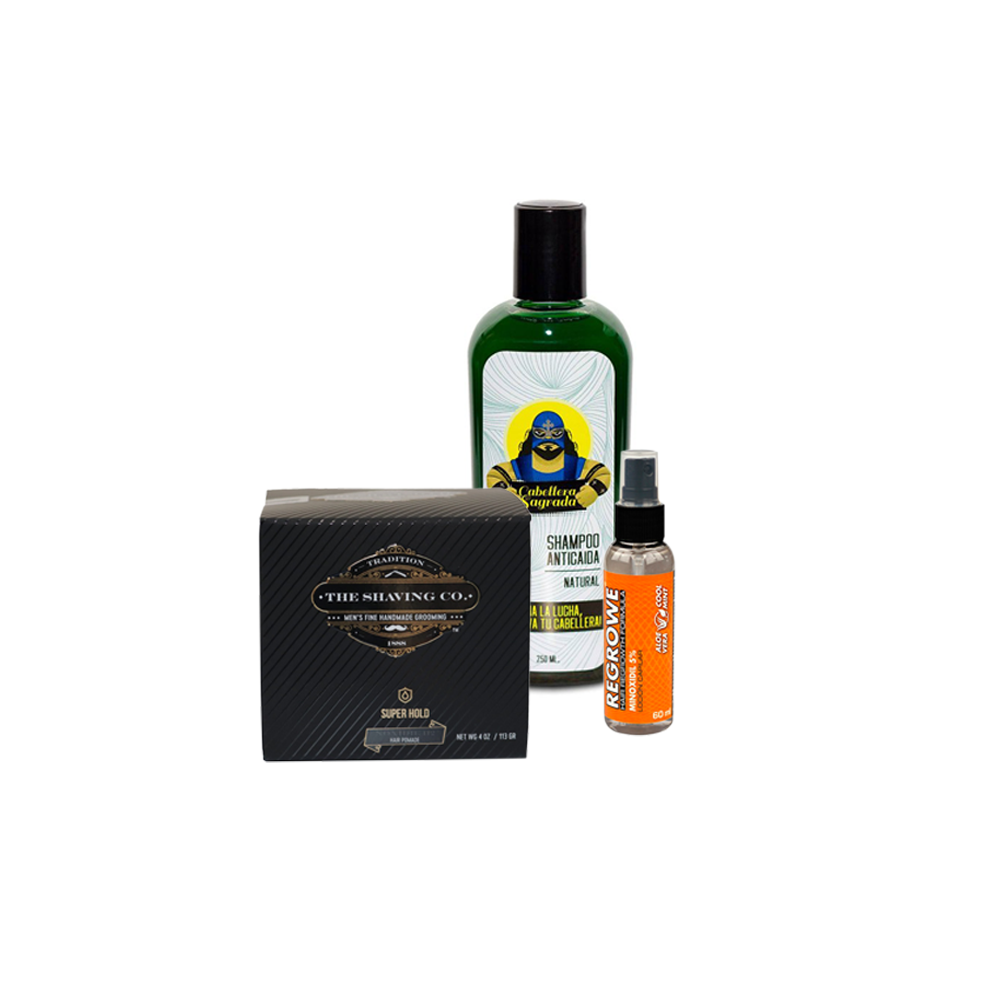 Kit Anti Caída - Regrowe (Minoxidl 5% + Cabellera Sagrada + Pomade TSC con Noxidil al 5%